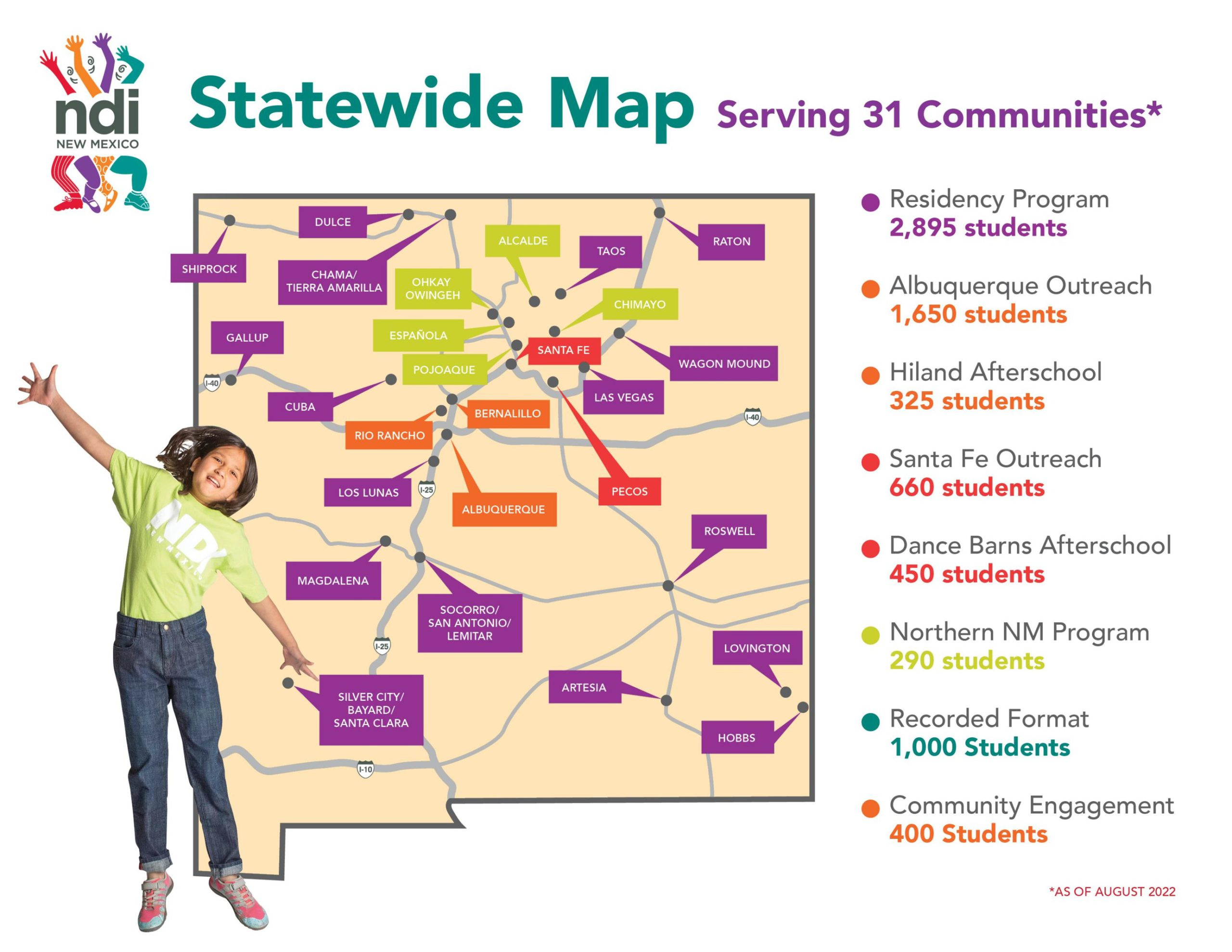 New Mexico State Map: NDI New Mexico Dance Programs